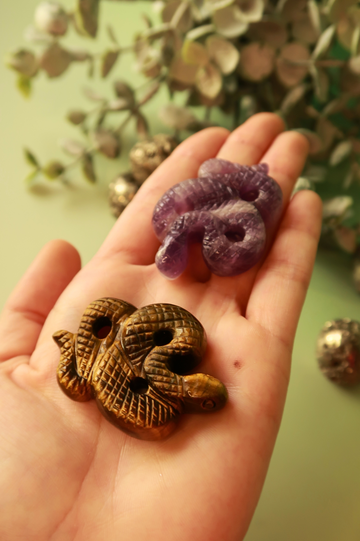 Carved Crystal Snake